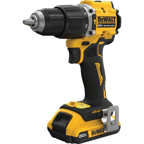 Atomic Compact Series Brushless Cordless Hammer Drill Kit, 1/2" Chuck, 20 V Cam Industrial