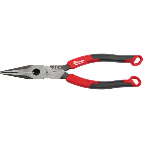 Long Nose Comfort Grip Pliers, 8" L Cam Industrial