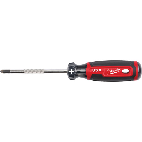 Tournevis Phillips, Tige de #2, Ronde, 211 mm lo, Prise en Coussin&eacute;e Cam Industrial