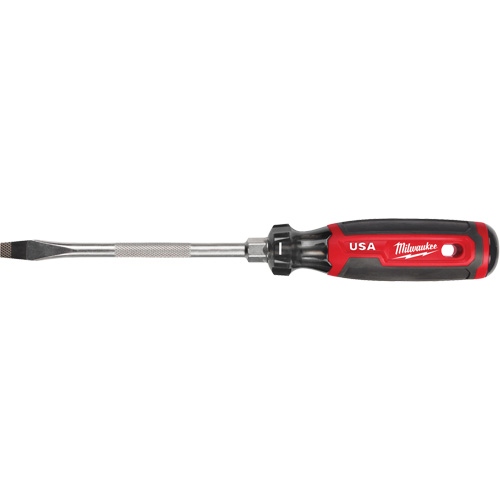 Slotted Screwdriver, 5/16" Tip, Round, 279 mm L, Cushion Grip Handle Cam Industrial
