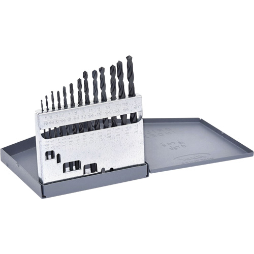 Hyper Jobber Length Drill Bit Set, 13 Pieces, High Speed Steel Cam Industrial