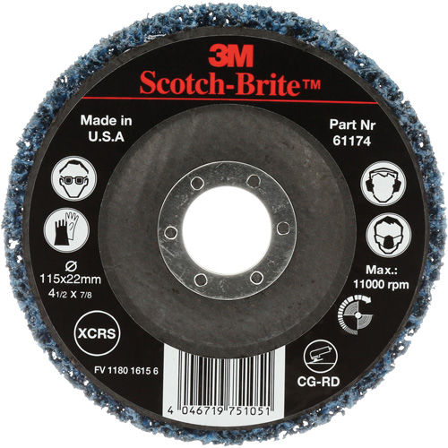 Disque de nettoyage et de d&eacute;capage Scotch-Brite, 4-1/2" dia., Grain Extra grossier, Carbure de silicium Cam Industrial