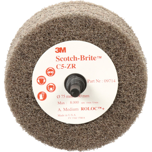 Scotch-Brite Cut & Polish Disc, 75 mm x 30 mm, 20 mm Arbor, Aluminum Oxide, 7500 RPM Cam Industrial