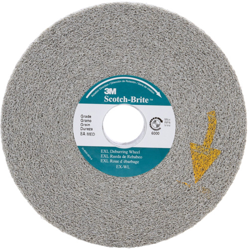 Scotch-Brite EXL Deburring Wheels, 6" x 1", 1" Arbor, Aluminum Oxide Cam Industrial