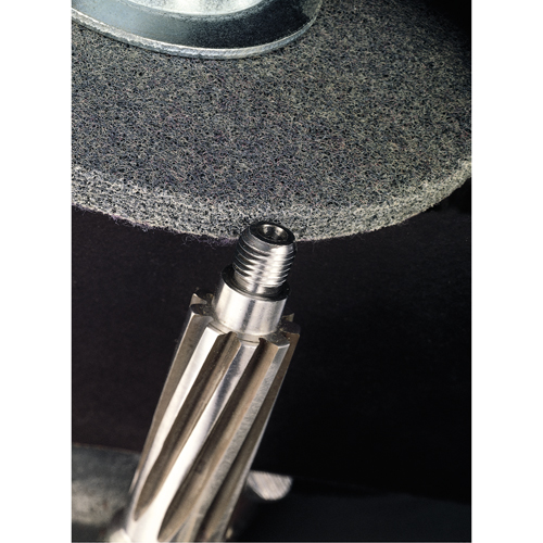 Scotch-Brite EXL Unitized Deburring Wheels, 1" x 1", 3/16" Arbor, 2A Grit, Aluminum Oxide Cam Industrial