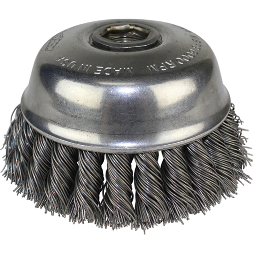 Brosses-boisseau &agrave; fils nou&eacute;s, 4" dia. x 5/8"-11 arbre Cam Industrial