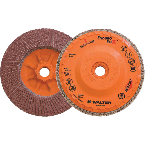 Disque &agrave; lamelles Enduro-Flex, 4-1/2" x 5/8"-11, Type 27, Grain 60, Alumine de zirconium Cam Industrial