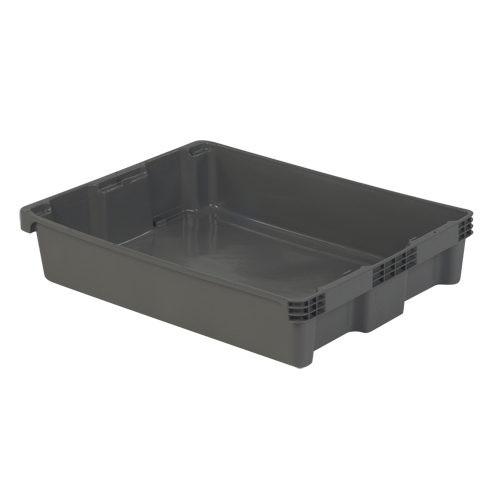 Polylewton Stack-N-Nest&reg; Containers, 6.1" x 29.6" x 22.4", Grey Cam Industrial