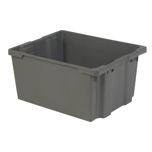 Polylewton Stack-N-Nest&reg; Containers, 15.1" x 30.1" x 24", Grey Cam Industrial