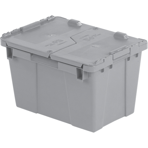 Contenants de distribution Flipak en plastique poly&eacute;thyl&egrave;ne (PE), 15,2" x 10,9" x 9,7", Gris Cam Industrial