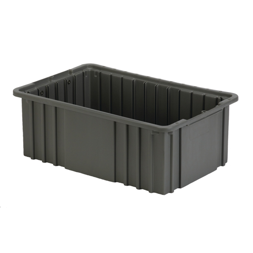 Contenant Divider Box, Poly&eacute;thyl&egrave;ne, 15,5" la x 9,9" p x 6" h, Gris Cam Industrial