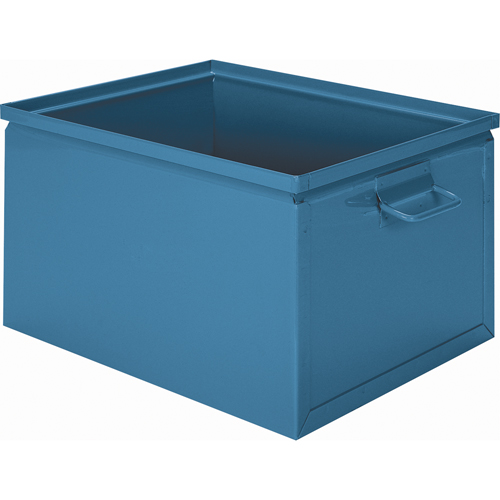 Steel Stacking Box, 7.5" W x 13" D x 6" H, Blue Cam Industrial