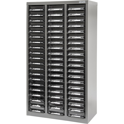 KPC-300 Parts Cabinet, Galvanized Steel, 60 Drawers, 21-3/10" x 10-2/5" x 36-9/10", Grey Cam Industrial