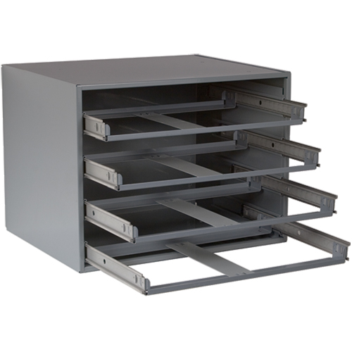 Casiers pour boîtes &agrave; compartiments, Acier, 4 compartiments, 20" la x 15-3/4" p, 15" h, Gris Cam Industrial