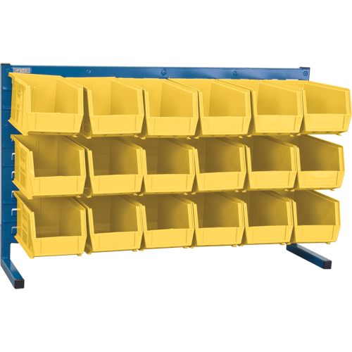 Louvered Rack with Bins, 18 Bins, 36" W x 8-1/4" D x 22" H Cam Industrial