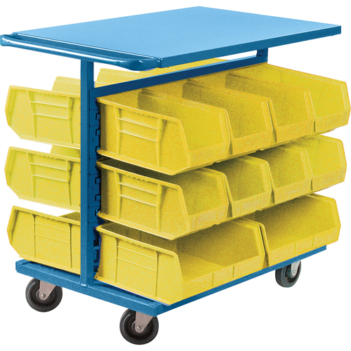 Bin Cart with Bins, Double-sided, 20 bins, 24" W x 38-1/2" D x 36-1/2" H Cam Industrial
