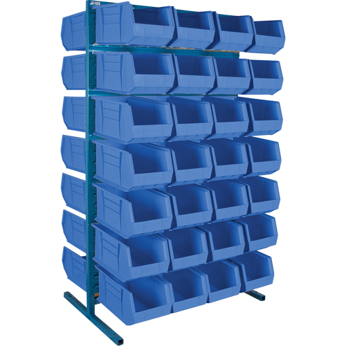 Support stationnaire deux c&ocirc;t&eacute;s pour bacs, 36" la x 24" p x 61" h, 56 bacs Cam Industrial