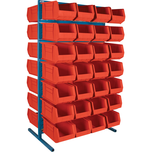 Double-Sided Stationary Bin Rack, 36" W x 24" D x 61" H, 56 Bins Cam Industrial