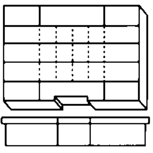 Compartment Case, Plastic, 15-1/2" W x 11-3/4" D x 2-1/2" H, Grey Cam Industrial