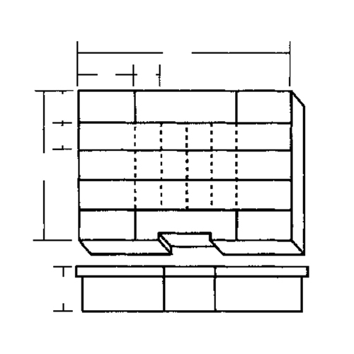 Compartment Case, Plastic, 24 Slots, 15-1/2" W x 11-3/4" D x 2-1/2" H, Grey Cam Industrial