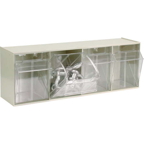 Tip-Out Bins Modular Storage System, 23-5/8" W x 6-5/8" D x 8-1/8" H, 4 Drawers Cam Industrial