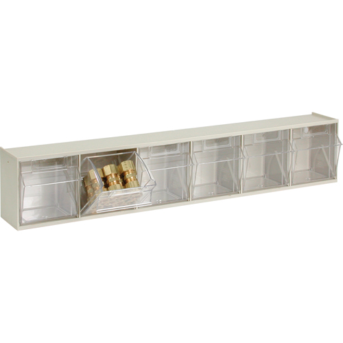 Tip-Out Bins Modular Storage System, 23-5/8" W x 3-5/8" D x 4-1/2" H, 6 Drawers Cam Industrial