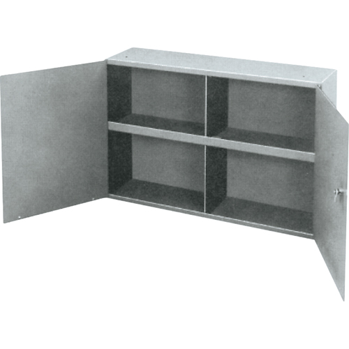 Utility Cabinet, Steel, 2 Shelves, 22-1/4" H x 33-3/4" W x 8-1/2" D, Grey Cam Industrial