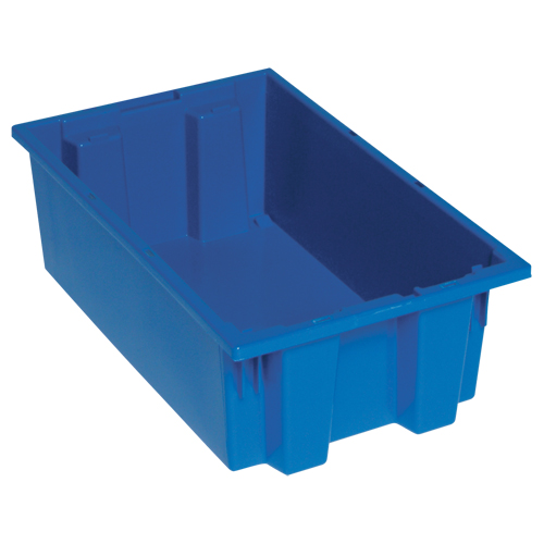 Stack & Nest Totes, 9" x 18" x 11", Blue Cam Industrial