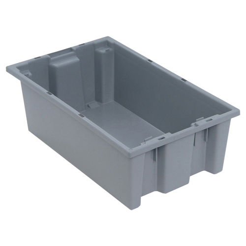 Stack & Nest Totes, 6" x 18" x 11", Grey Cam Industrial