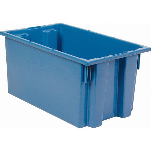 Stack & Nest Totes, 9" x 18" x 11", Blue Cam Industrial