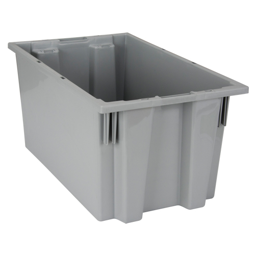 Stack & Nest Totes, 9" x 18" x 11", Grey Cam Industrial