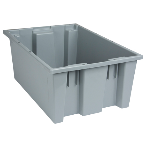 Stack & Nest Totes, 8" x 19.5" x 13.5", Grey Cam Industrial