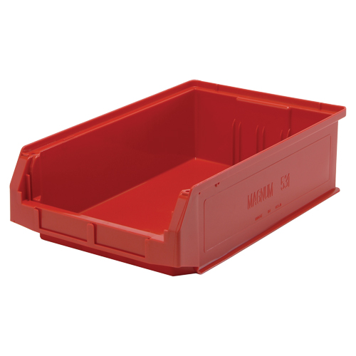 Giant Stacking Containers, 12.375" W x 19.75" D x 5.875" H, Red Cam Industrial