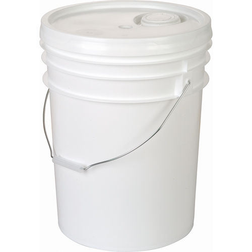 Seau blanc avec couvercle &agrave; joint d'&eacute;tanch&eacute;it&eacute;, Plastique, 20 L Cam Industrial