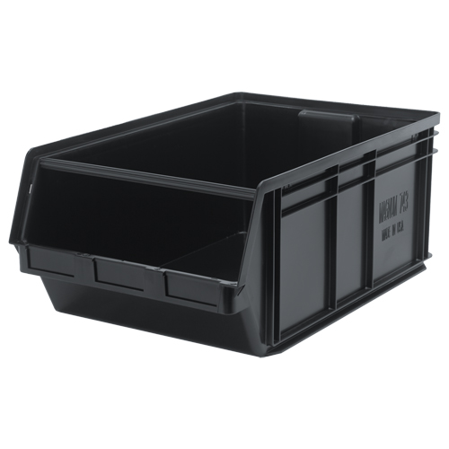 Bac MAGNUM en mat&eacute;riau recycl&eacute;, 11-7/8" ha x 18-3/8" la x 29" p, Capacit&eacute; de 150 lb, Noir Cam Industrial