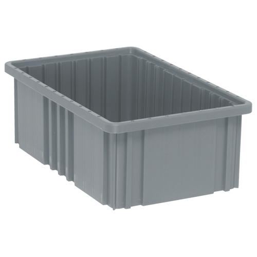 Divider Box&reg; Containers, Plastic, 16.5" W x 10.9" D x 6" H, Grey Cam Industrial