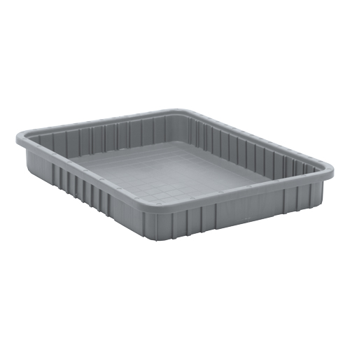 Contenants Divider Box, Plastique, 22,5" la x 17,5" p x 3" h, Gris Cam Industrial