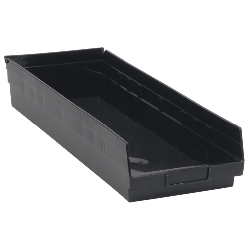Bac pour &eacute;tag&egrave;re &eacute;conomique, 8-3/8" la x 4" H x 23-5/8" p, Noir, Capacit&eacute; 60 lb Cam Industrial