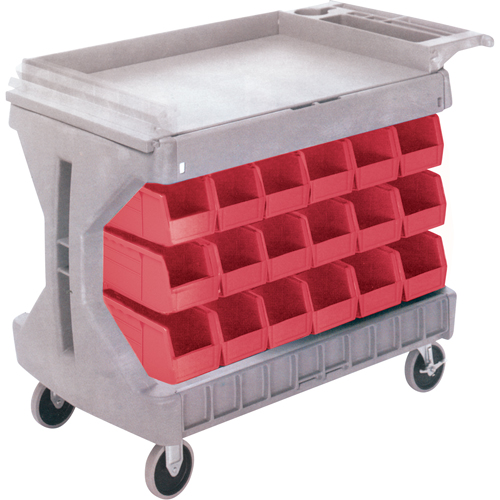 Pro Cart With Blue Bins, Double-sided, 36 bins, 45-5/18" W x 24" D x 34-3/4" H Cam Industrial