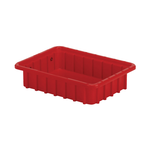 Divider Box&reg; Containers, Polyethylene, 10.8" W x 8.3" D x 2.5" H, Red Cam Industrial