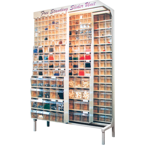 SYST&egrave;ME COULISSANT A/56BACS16"PX74"HX48"LA, 48" la x 18" p x 77" h, 56 bacs Cam Industrial