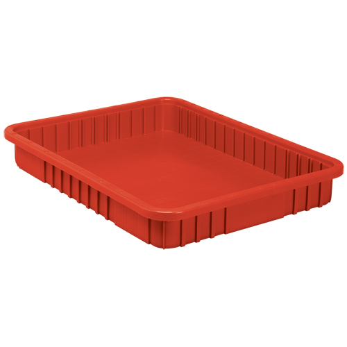 Contenants Divider Box, Plastique, 22,5" la x 17,5" p x 3" h, Rouge Cam Industrial