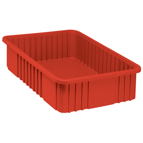 Contenants Divider Box, Plastique, 22,5" la x 17,5" p x 6" h, Rouge Cam Industrial