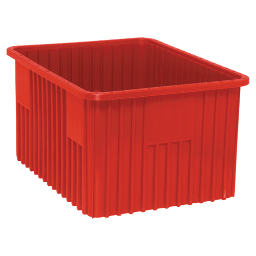 Divider Box&reg; Containers, Plastic, 22.5" W x 17.5" D x 12" H, Red Cam Industrial