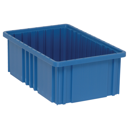 Divider Box&reg; Containers, Plastic, 16.5" W x 10.9" D x 6" H, Blue Cam Industrial