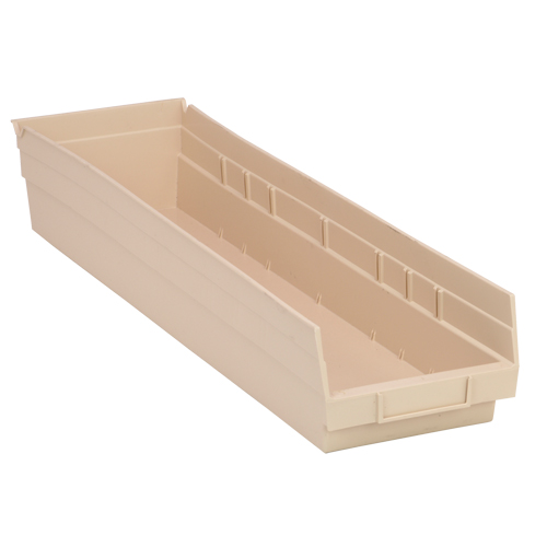 Bac pour &eacute;tag&egrave;re &eacute;conomique, 6-5/8" la, 4" h x 23-5/8" p, Ivoire Cam Industrial