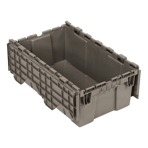 Bac de distribution avec couvercle &agrave; charni&egrave;res, 11-9/16" x 19-5/8' x 7-1/2", Gris Cam Industrial