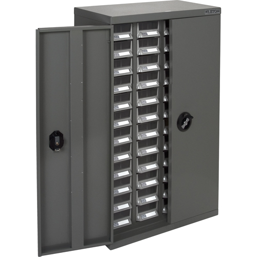 KPC-400 Parts Cabinet, Galvanized Steel, 48 Drawers, 22-3/5" x 10-4/5" x 36-9/10", Grey Cam Industrial