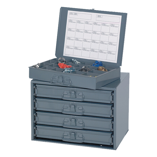Sliding Cabinets, Steel, 4 Slots, 20" W x 15-3/4" D x 15" H, Grey Cam Industrial
