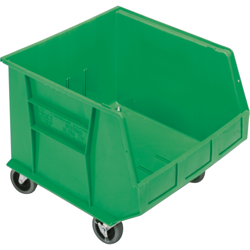 Mobile Bin, 14" H x 16-1/2" W x 18" D, 75 lbs. Capacity, Green Cam Industrial
